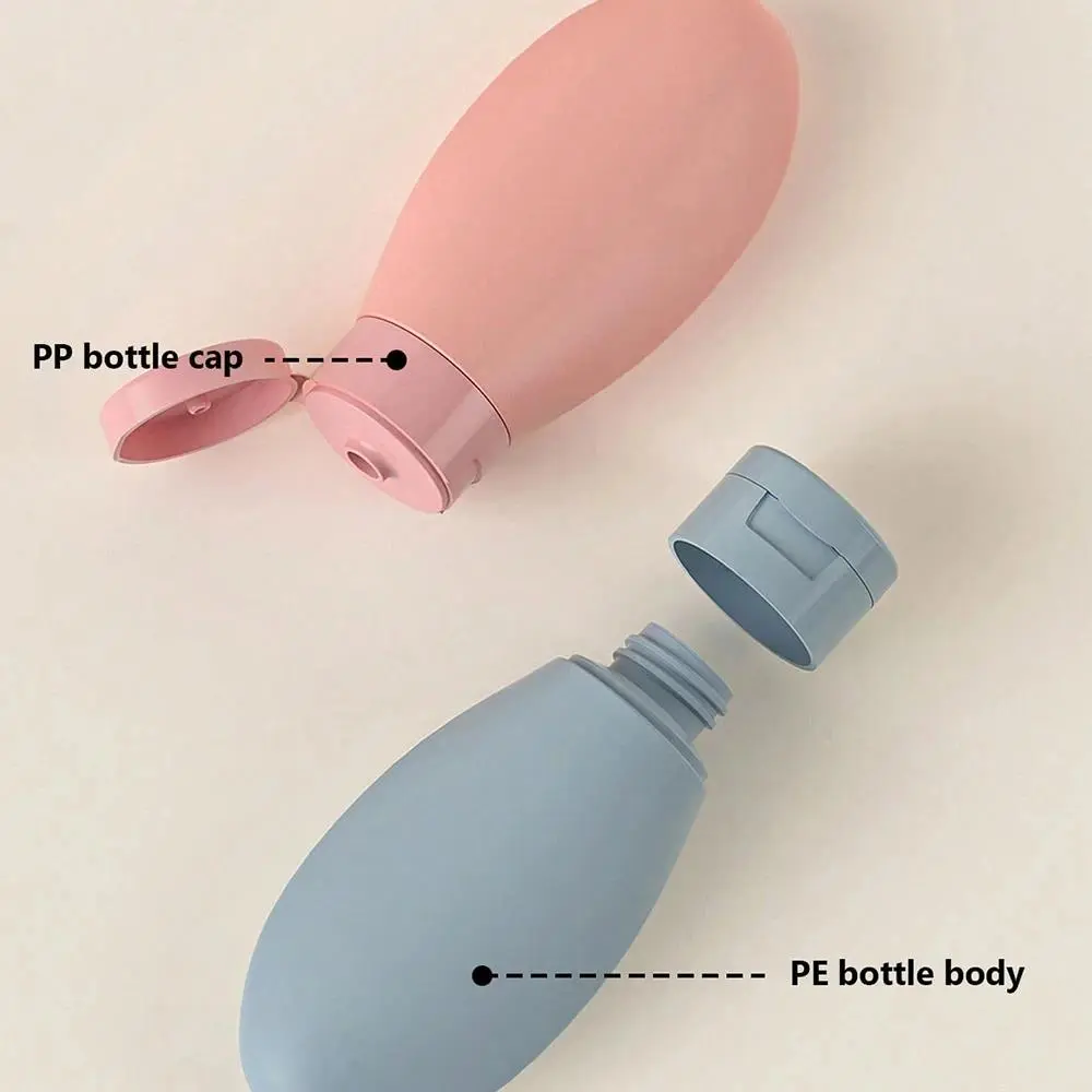 Bộ Chai Du Lịch Bằng Silicon, 3 Cái, 60ml Rỗng Nạp Lại, Thích Hợp Cho Kem Lotion Mỹ Phẩm, Bao Gồm Chai Sữa Tắm Và Ống Bóp, Hộp Đựng Mỹ Phẩm