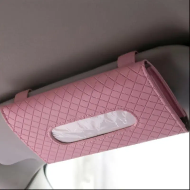 Car Sun Visor Tissue Box, PU Leather Car Tissue Holder, Car Interior Accessories for Easy and Elegant Interior 2