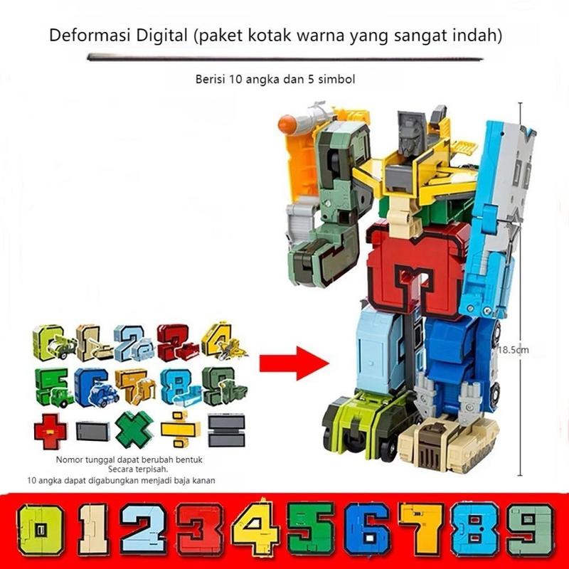 Product Introduction of Mainan Robot Anak Transformer Number 0-9 Mainan Robot Angka Anak Mainan Edukasi Anak Transformer COD 23