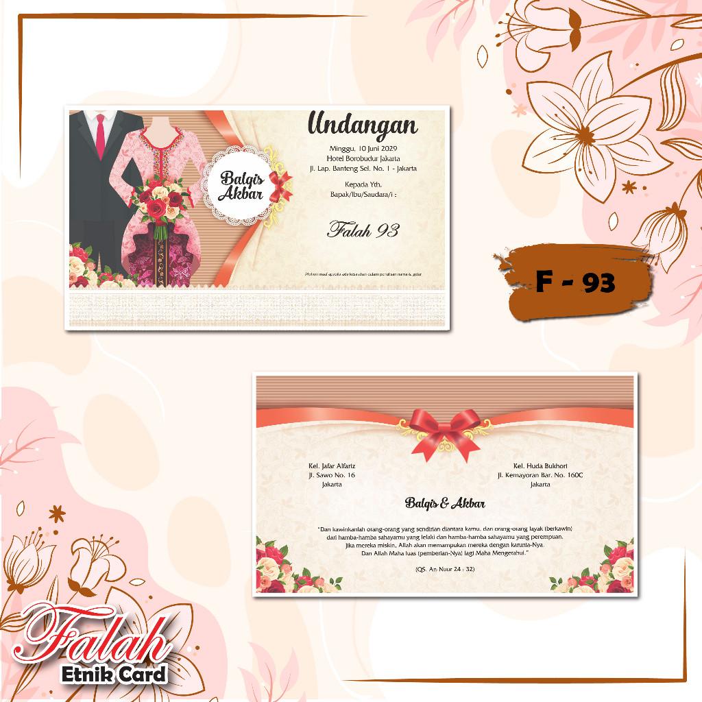 Undangan Pernikahan PROMO Terbatas FALAH 93 | Paket Lengkap  Elegan Modern Paket Lengkap 100 PCS Gratis Label & Plastik - JanjiKita | Default