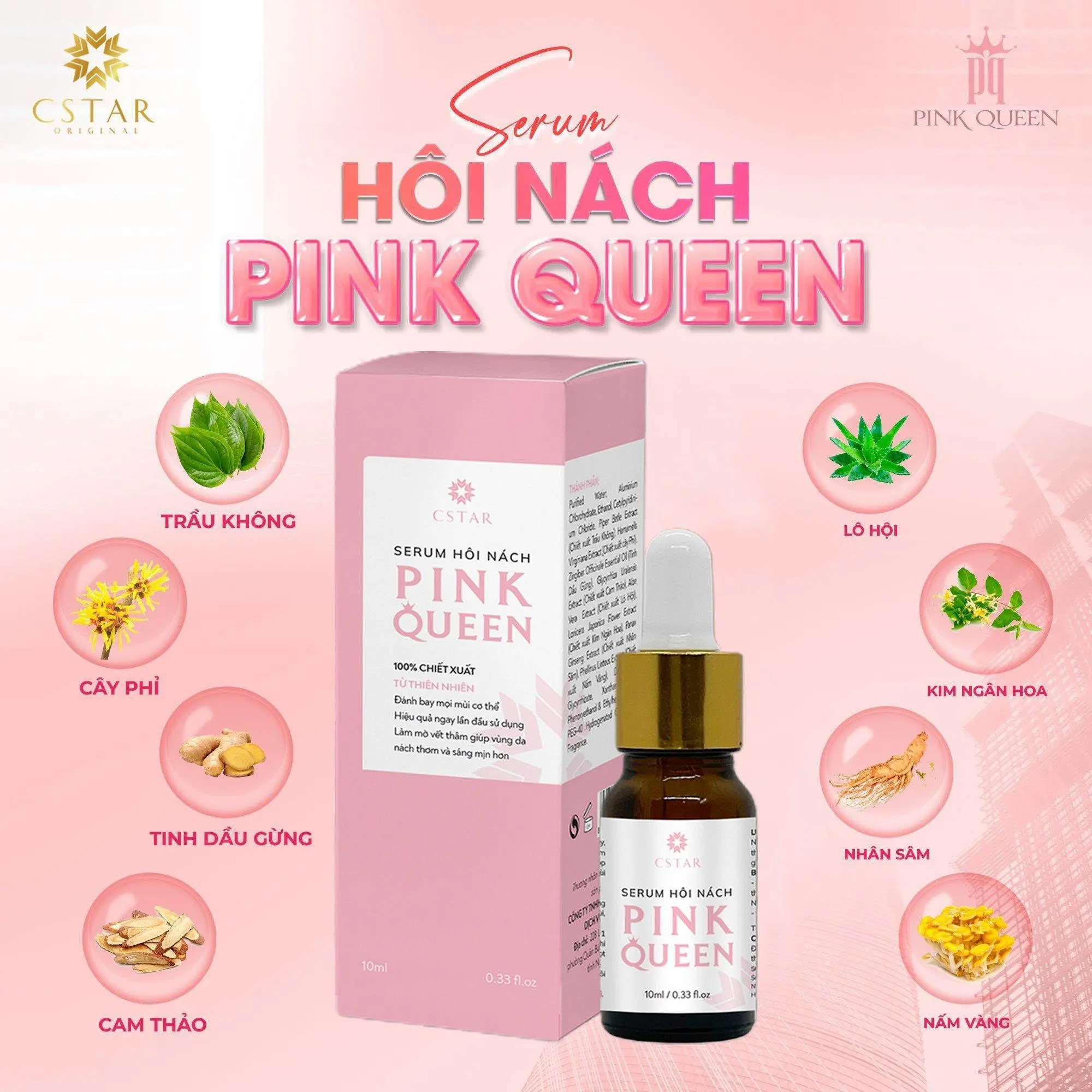 COMBO 2 lọ Serum hôi nách Pink Queen lọ 10ml