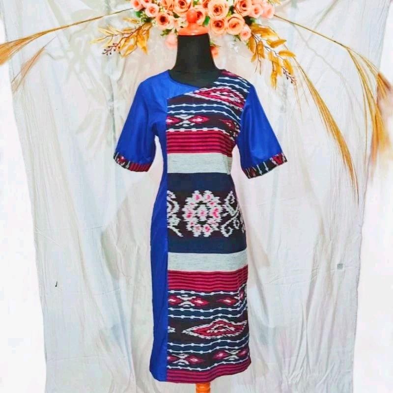 DRESS SPAN,DRESS TENUN BLANKET,DRESS KERJA WANITA,DRESS KEKINIAN Midi Pesta Tebal Casual 4