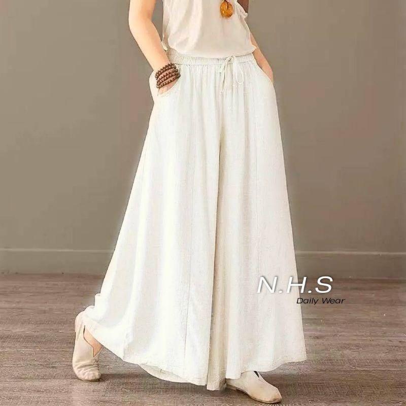 Celana Kulot Linen Jumbo Pinggang Karet Muat BB 80 Kg 3