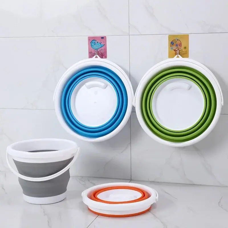 Xô Rửa Xe Bằng Silicon, Có Thể Thu Gọn Và Cầm Tay Thích Hợp Cho Các Hoạt Động Ngoài Trời, Câu Cá, Du Lịch Và Lưu Trữ Tại Nhà 4