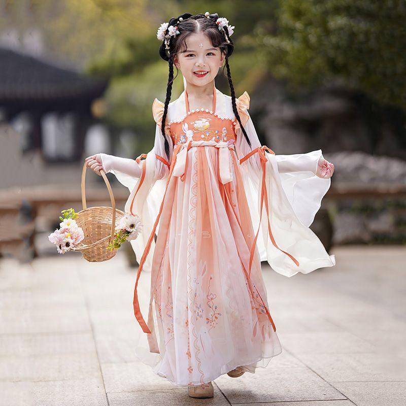 Hanfu Cô Gái Phong Cách Trung Quốc Trang Phục Mùa Hè, Trang Phục Cổ Trang Siêu Thanh Lịch, Áo Khoác Váy Công Chúa Trẻ Em, Thích Hợp Cho Mùa Xuân Và Mùa Thu, Trang Phục Đường Chuột Mới 2023 1