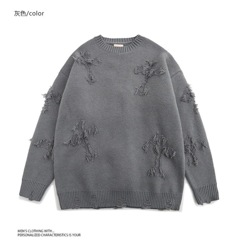 Product Introduction of Áo len xước hình thập giá nam nữ unisex form rộng thời trang hàn quốc Menswear Shirt 30