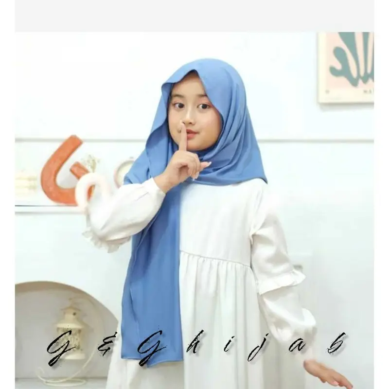 Pashimina Anak Instan Inner Leher | Pastan Inner Menutup Leher Anak Jersey Premium 6 Samapai 13 Tahun 6