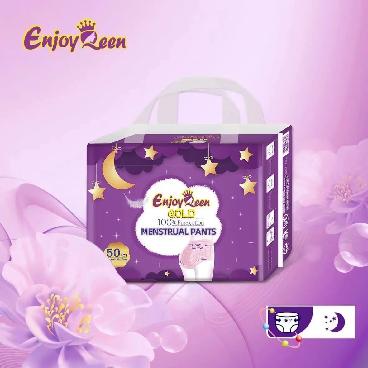 [ CÓ CHE TÊN ] 50 MIẾNG BĂNG VỆ SINH ENJOY QUEEN FREESIZE TỪ 35KG-75KG MẶC VỪA Women Nữ Tampon