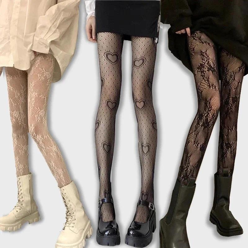 Product Introduction of Tất lưới, phong cách Gothic Lolita, quần tất lưới cho phụ nữ, quần tất lưới, quần tất Y2k, với quần legging họa tiết hoa, đồ lót gợi cảm 21