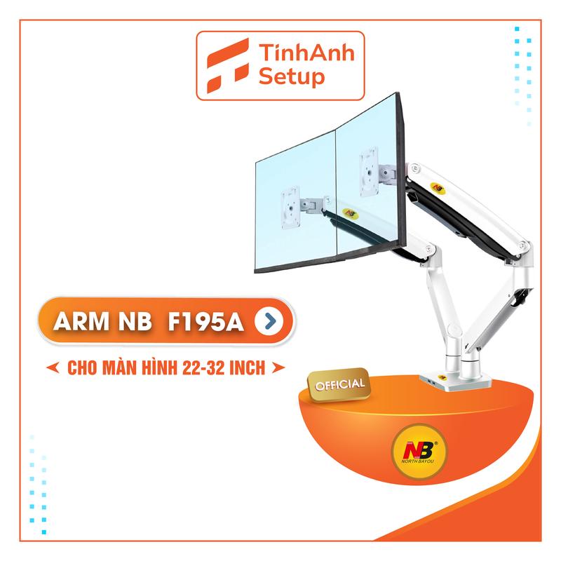  Giá Treo Hai Màn Hình Cao Cấp NB-F195A 22 - 32 Inch - Tay Treo Hai Màn Hình Máy Tính NorthBayou 