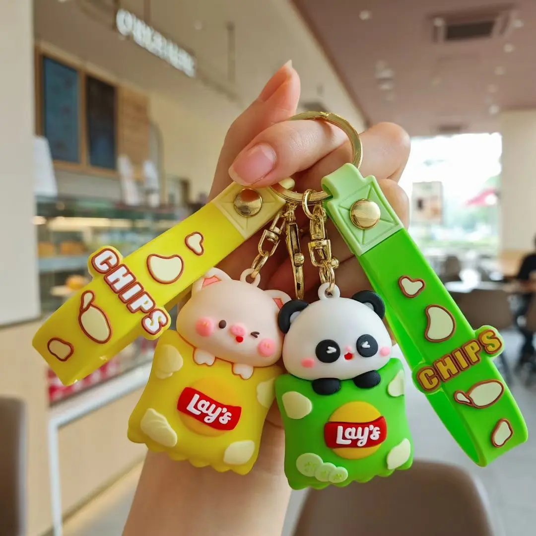 Dây Chuyền Chìa Khóa Động Vật Dễ Thương, Thiết Kế Khoai Tây Chiên Mới, Mặt Dây Chuyền Cặp Đôi, Phụ Kiện Xe Hơi Và Túi Xách Móc Khoá Women Nữ