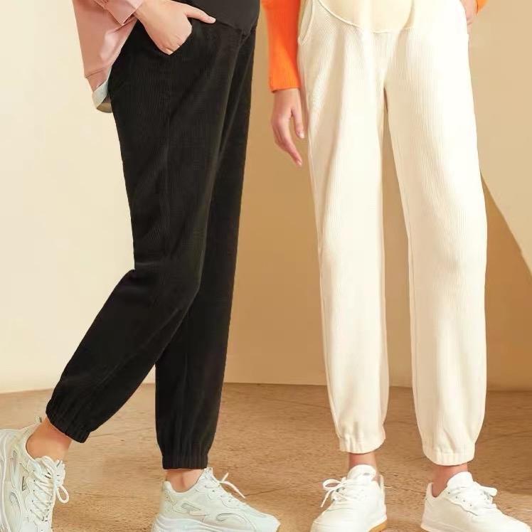  Quần bầu dài chất len nhung bo gấu dày dặn siêu ấm cho mẹ bầu mùa đông giá rét QB2657 Váy Bầu Đầm Bầu 