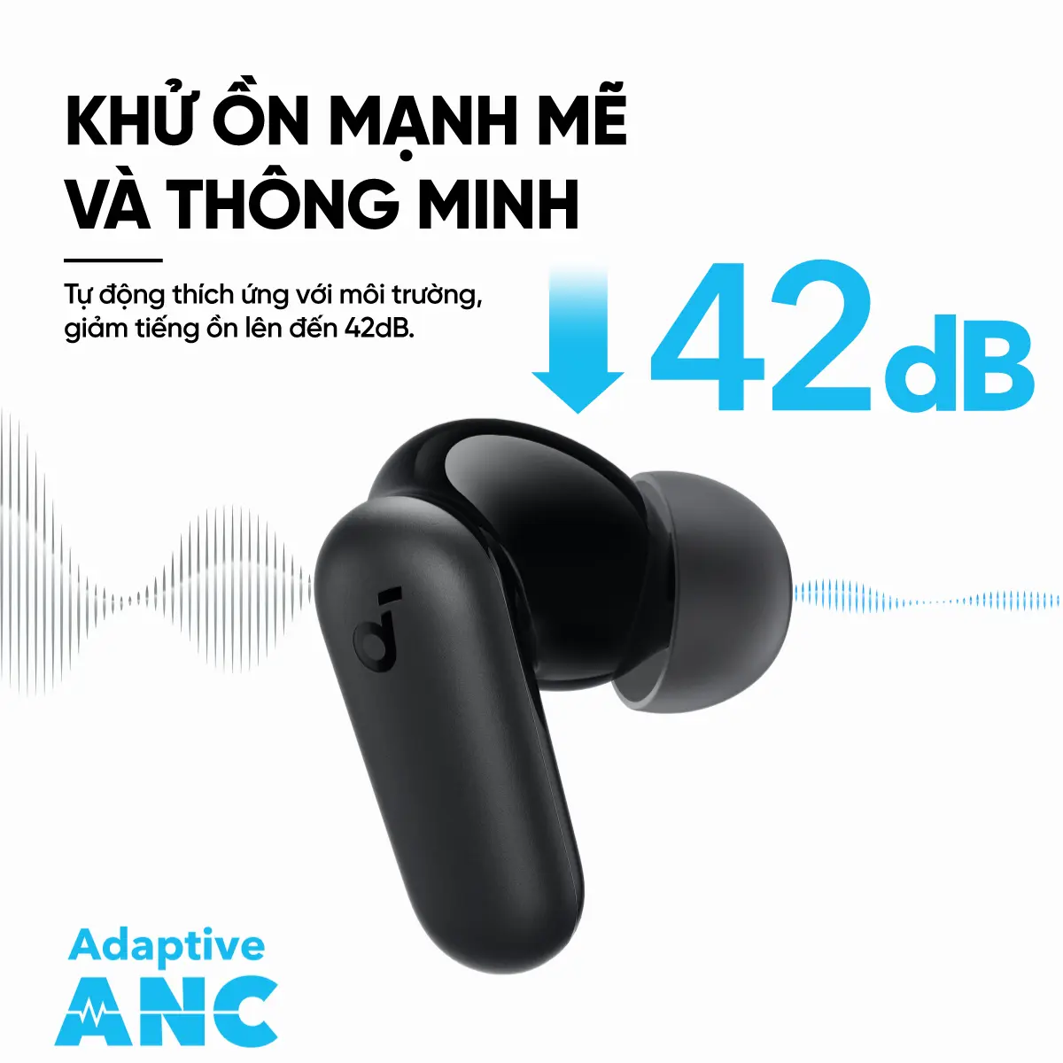 [soundcore x hung.rv] Tai nghe bluetooth soundcore R50i NC (P30i) chống ồn ANC | Chống nước và bụi IP54 | 40 giờ phát nhạc Nhét Tai Nghe Nhạc Earphone (Số Lượng Giới Hạn) | BigBuy360 - bigbuy360.vn