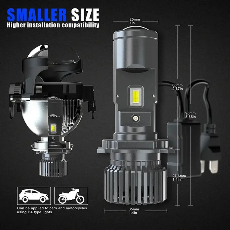 BZL LAMPU LED MOBIL MOTOR H4 MINI PROJEKTOR PROJIE ORIGINAL SUPER TERANG 5