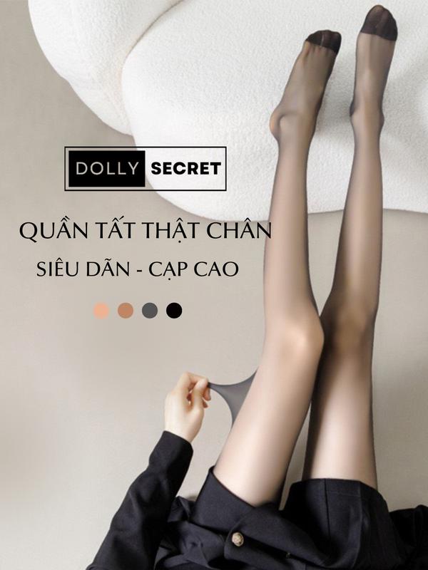 T36 Quần tất thật chân siêu dãn- cạp cao DOLLY SECRET siêu trong siêu dai cạp cao(dưới 65kg) Nữ