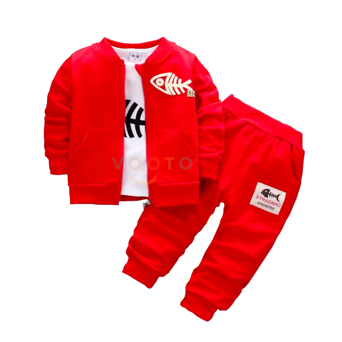 VOOTO KIDS - Set Jaket Jogger Inner Anak Laki Laki Perempuan Usia 1-7 Tahun Bahan Fleece