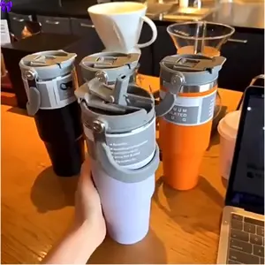 New 【COD】1200ml/890ml Premium tumbler handle 2in1 / Kapasitas 40 oz yang besar / Gagang Tumbler Premium Jumbo Steel 40oz 1200ML /