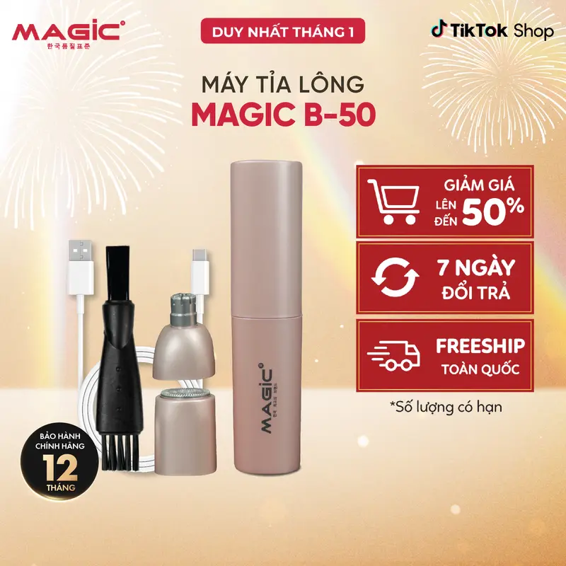 Máy Tỉa Lông Mũi 2 In 1 Magic B-50, bảo hành 12 tháng 0