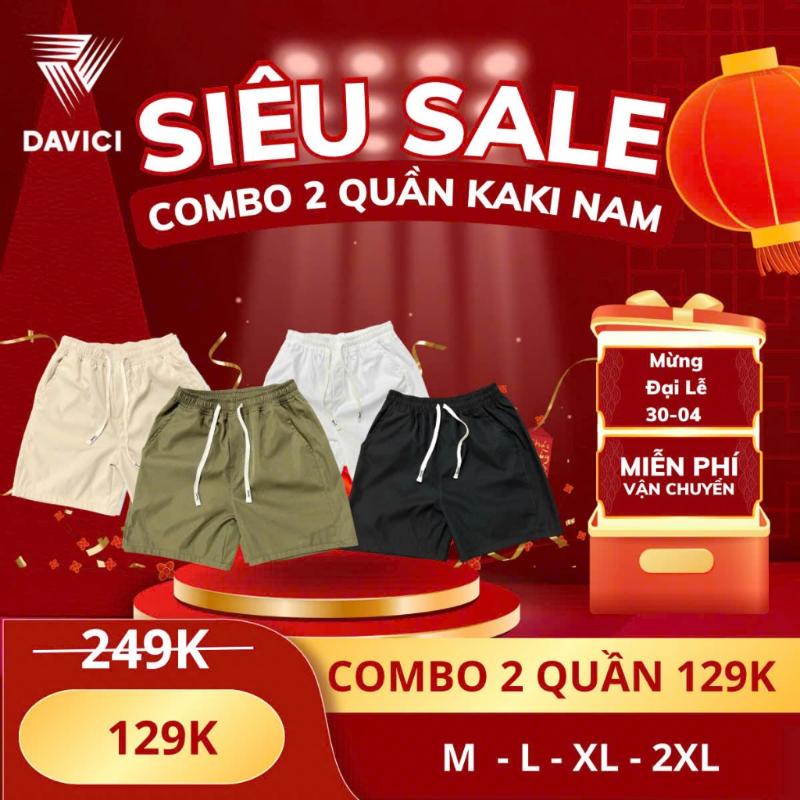 COD Combo 2 Quần KAKI Short DAVICI.MEN chất Kaki Mềm Mại Dáng Trên Gối Bản Mới…
