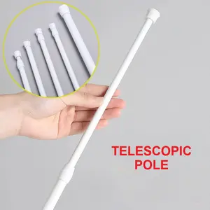 HL0770 Tiang Fleksibel Tiang Gorden Kolong Dapur Tiang Tanpa Paku Tiang Serbaguna untuk Gorden Lemari Dapur dan Kamar Mandi Besi Shower