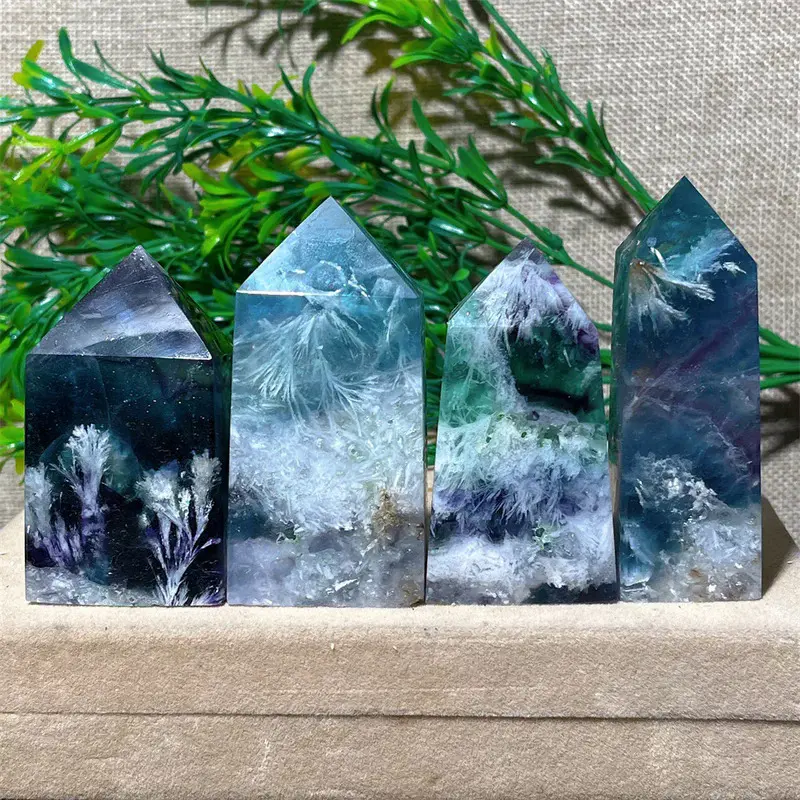Crystal Fluorita Wand Healing Geord, Natural Tower Point, Rew Mineral, Reiki, Wicca, Meditation, Living, Home Decoration, SpeciumeJewelry & Accessories