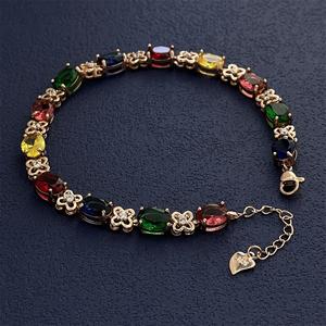 Gelang Tangan Berlian, Barang Kemas mewah, Bersalut perak, Warna, Gelang Trendi Xiaohongshu, Dalam Stok, Borong