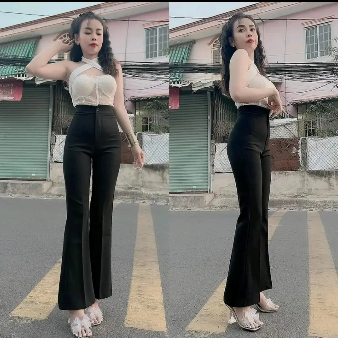 Mã 95 Quần loe cho nấm nùn m52 (không túi ) dài 95cm ,chất  mango nhật, vải mỏng, mềm, nhẹ ,mát co giãn đàn hồi tốt Ống Loe Pants Ong Đen
