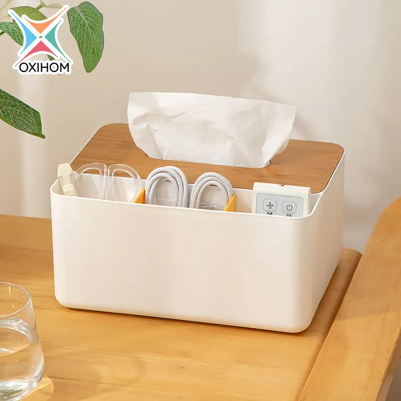 Oxihom Tempat Tisu Rak Kosmetik Rak Make Up Stationary Rak Dapur Kotak Tissue Kayu Plastik Penyimpanan 7