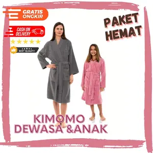 paket hemat kimono deawasa & anak berkualitas premium menyerap air dan lembut Dewasa Wanita