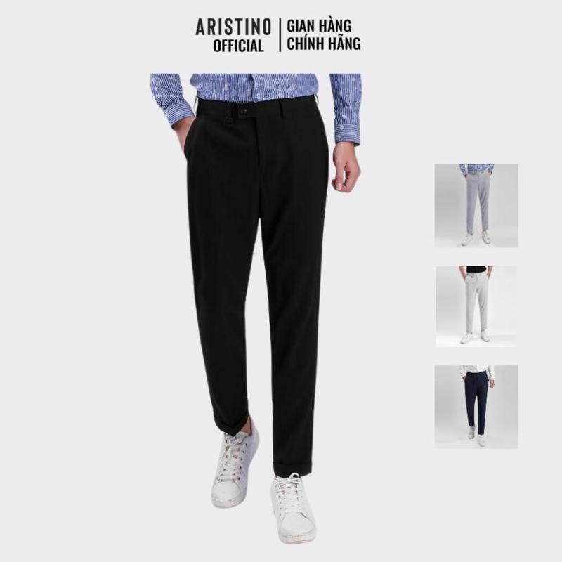ARISTINO Quần âu nam kiểu dáng Carrot fit hoàn toàn mới với phần hông và đùi dáng bom rộng, kết hợp ống quần ôm và gấu lơ-vê trẻ trung vô cùng tôn dáng ATR02107