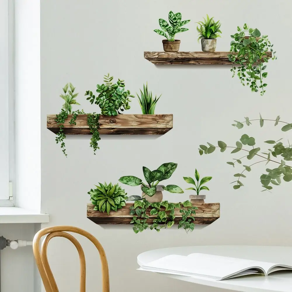 Accessories Removable Wall Stickers Self-adhesive Creative Wall Mural Home Decor Potted Plant Decals