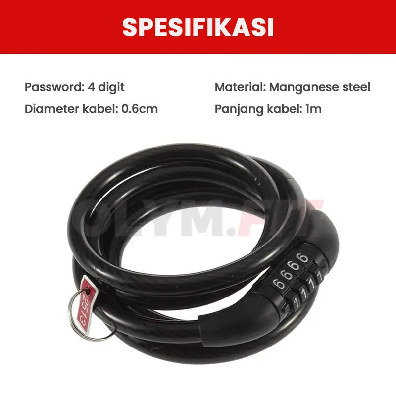 Kunci Gembok Sepeda 4 5 Digit Kombinasi Anti Maling Key Lock MTB Road Bike Seli Lipat 1