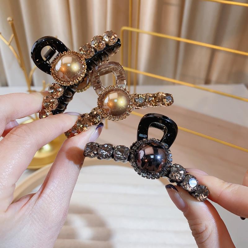 Kẹp ngoạm đá 4cm, 5cm kẹp nửa đầu đính đá cho tóc mỏng A204