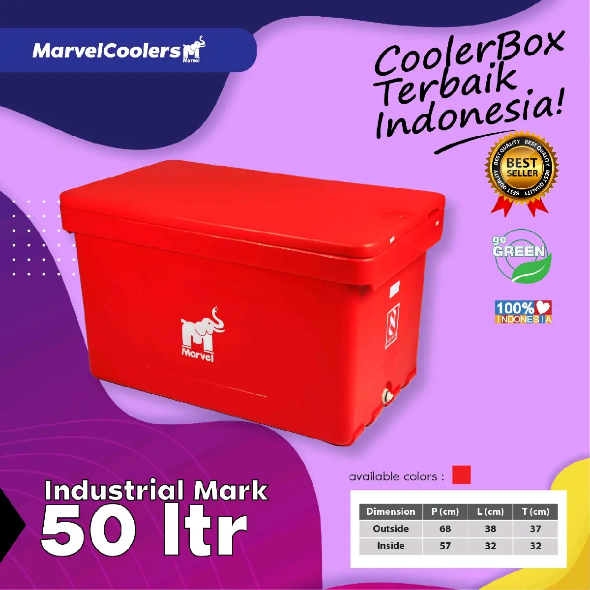 Cooler Box Marvel 50 Liter / Ice box pendingin/ Tempat pendingin