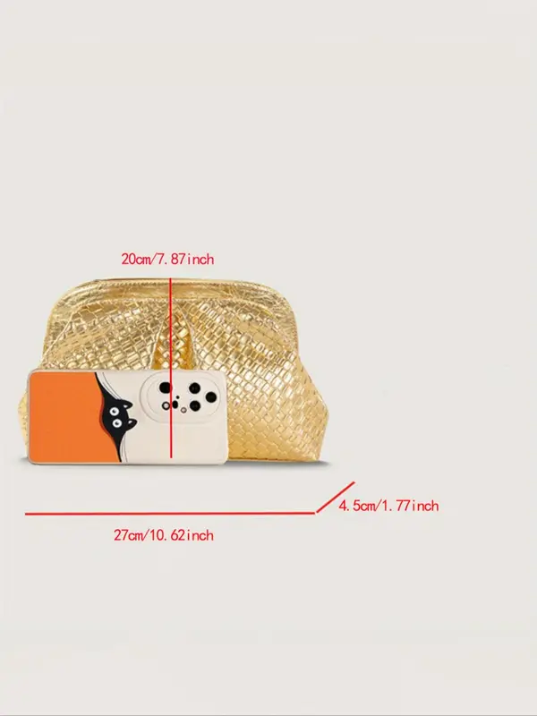 Women's Elegant Snakeskin Embossed Evening Bag, Exquisite Trendy Clutch Bag, Fashionable Bag for Party Decoration 1
