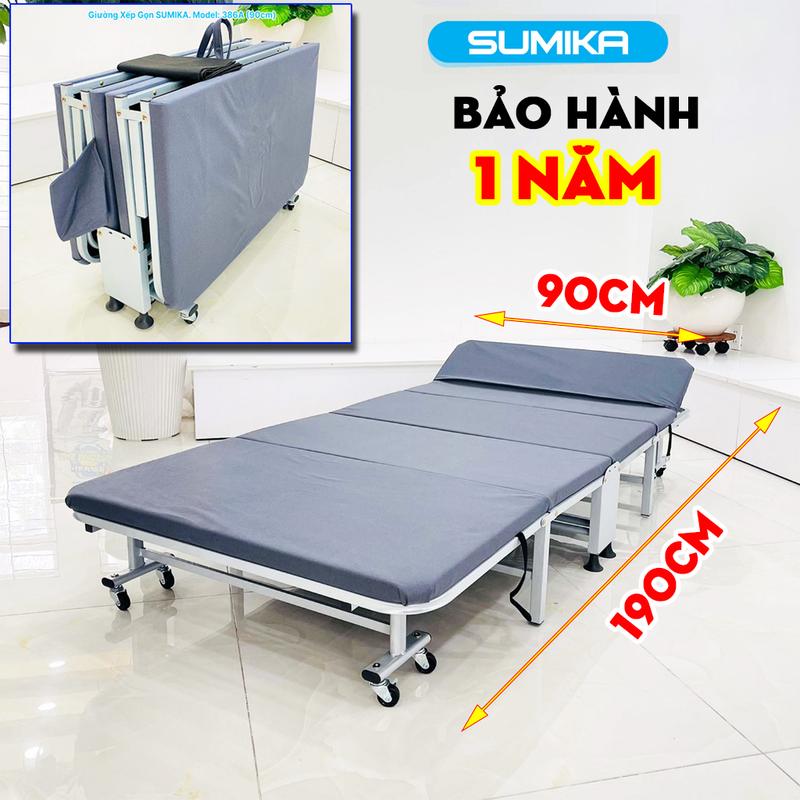 Giường gấp gọn văn phòng đa năng Sumika 386A rộng 90cm, 386 rộng 70cm  có thể gấp thành ghế rất tiện lợi, khung thép bảo hành 1 năm, giường 4 đoạn, giường có nệm