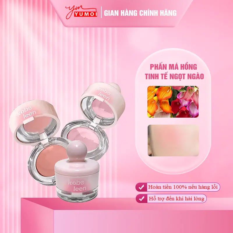 Phấn má hồng Yumoi tinh tế ngọt ngào hộp có kèm gương tiện lợi