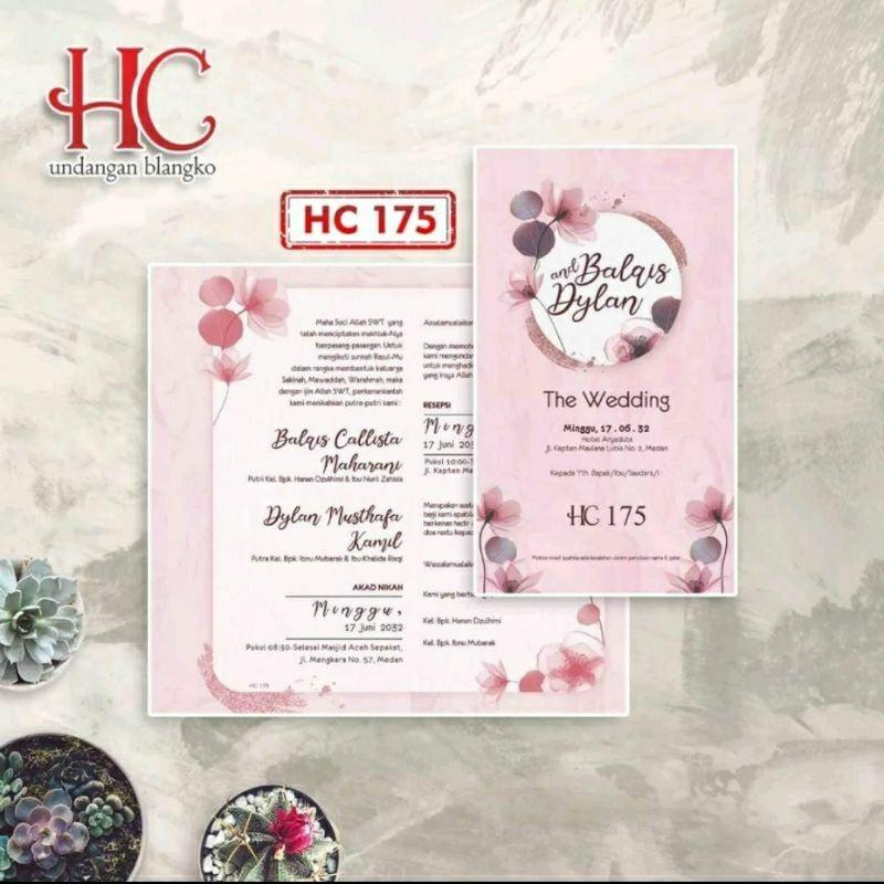 Undangan Pernikahan Kekinian  HC 175 Elegan Modern Paket Lengkap 100 PCS Gratis Label & Plastik - JanjiKita | Default