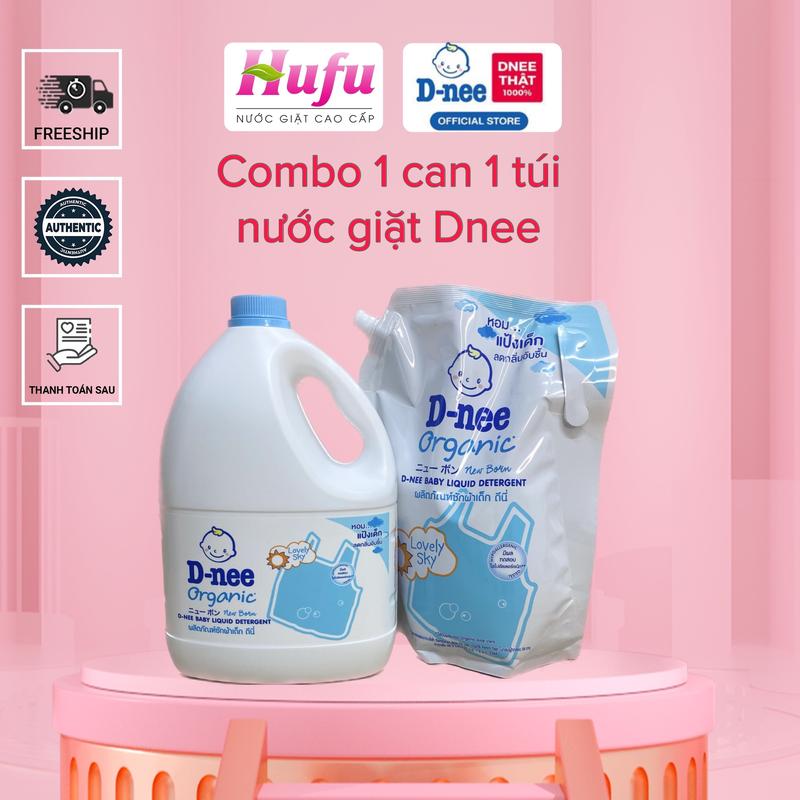 COMBO D-NEE 1 CAN  1 TÚI NƯỚC GIẶT CHÍNH HÃNG Cho Bé baby nước  giặt nuoc  giat nuoc  giat suat  amgoidnee