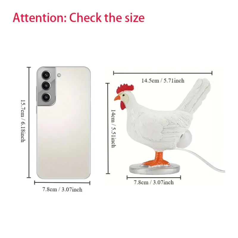 Chicken Design Desktop Decorative Light, 1 Count Cute Resin Animal Design Desktop Decorative Light, Creative Desktop Light for Home Office Decor 1