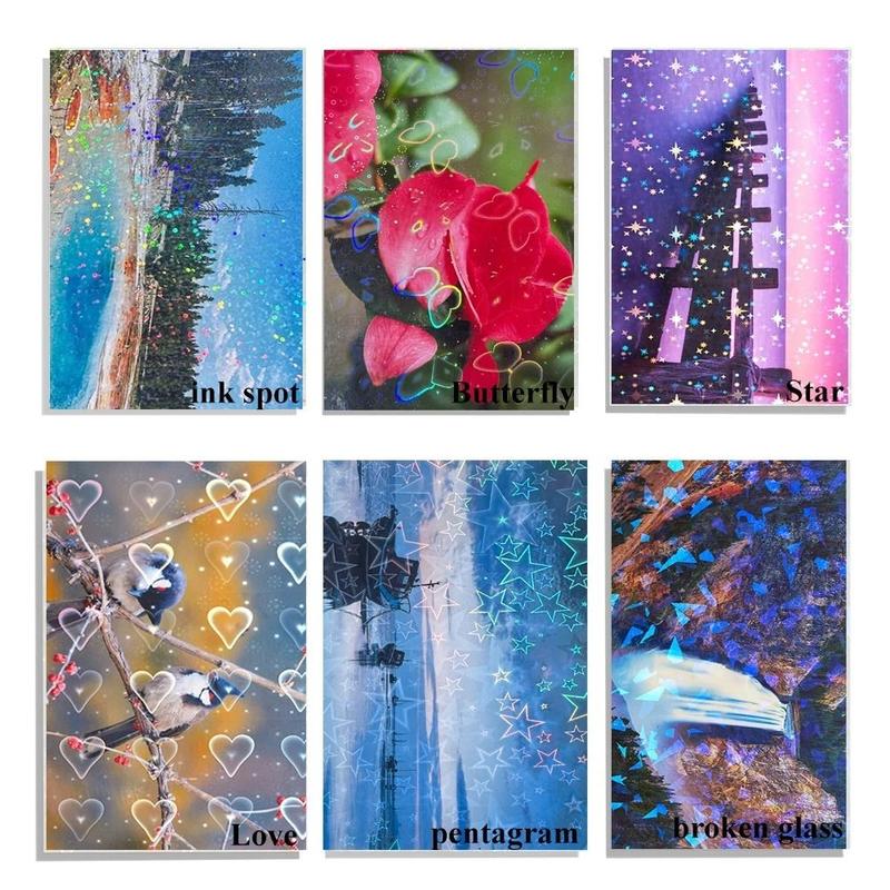Product Introduction of 50 Sheets Durable Waterproof Cold Laminating Film Transparent A6 size DIY Package Card Strong adhesive Photo Laminating Film 10