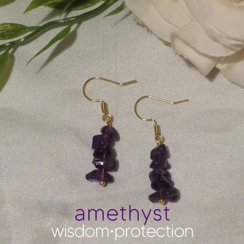 Anting Manik Manik Batu Kristal Alam / Crystal Earrings Bead Natural Stone Rock 4