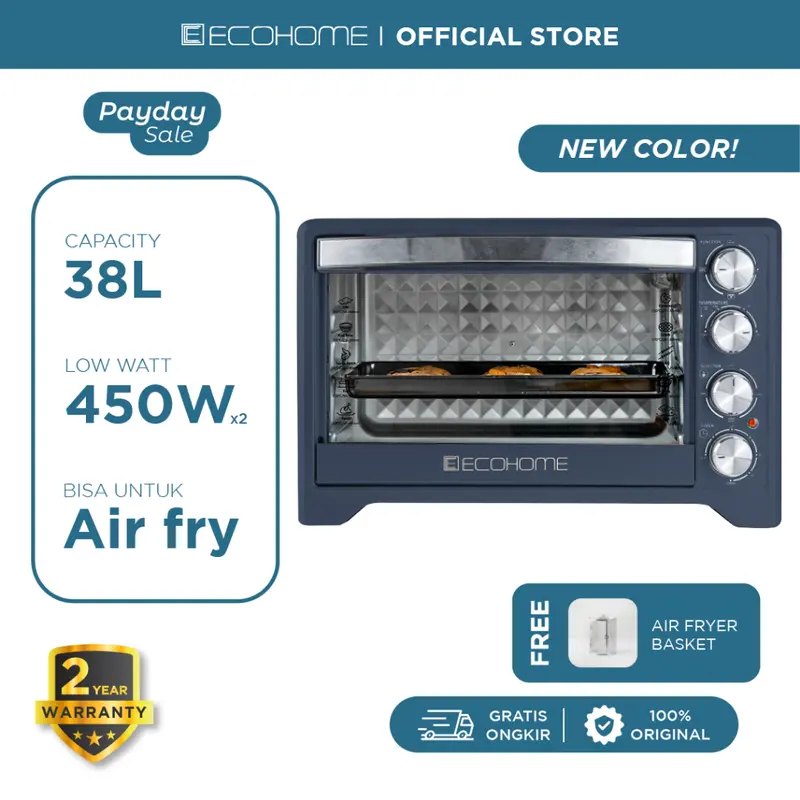 ECOHOME Electric Oven Low Watt Platinum EOP-888 Oven Listrik 1