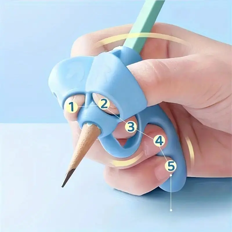 Pen Grip Corrector, 4 Counts Writing Posture Aid, Soft Rubber Pen Grip, Handwriting Aid Correction Tool, Office Stationery & Supplies 4