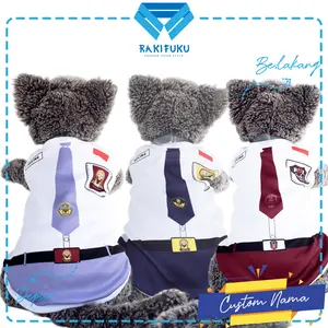 Baju Kucing Lucu Murah Motif Seragam Sekolah [BISA CUSTOM NAMA KUCINGMU] Cowo Cewe Jantan Betina Hewan Kecil