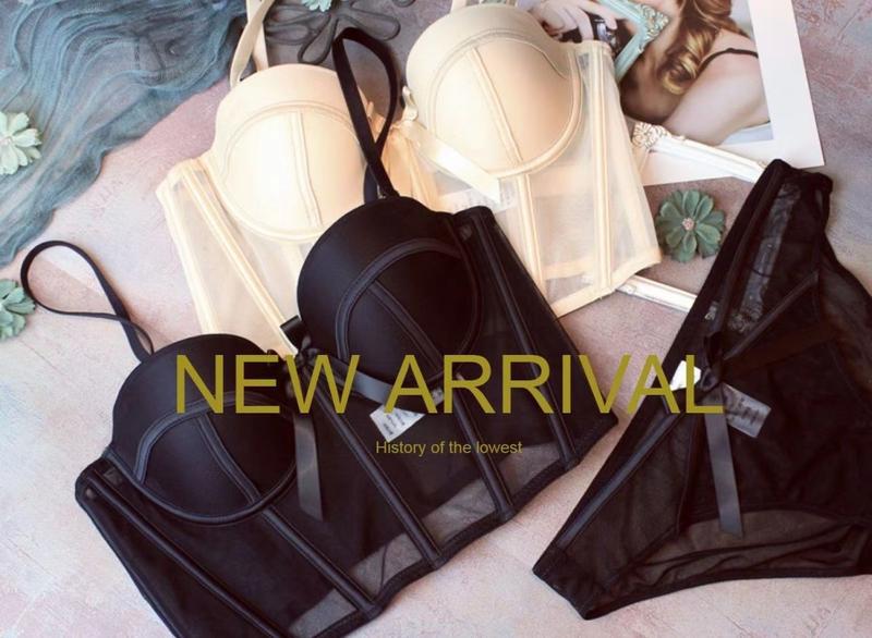 Product Introduction of Vintage Lingerie For Girls Half Cup Thin Breathable Mesh Hold Up Sexy Bra Set 12