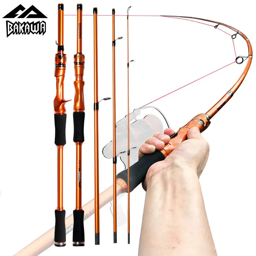 4 Sections Fishing Rod, 1 Count Ultra-light Travel Lure Pole, EVA Handle Baitcasting Fishing Rod, Sports & Outdoor Fishing Accessories