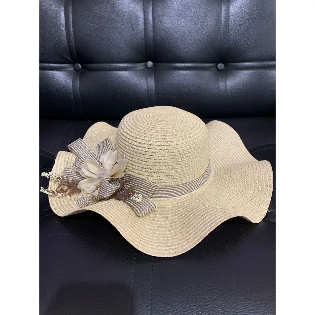 TOPI PANTAI MANO PEPPER BERKUALITAS PITA MOTIF BUNGA