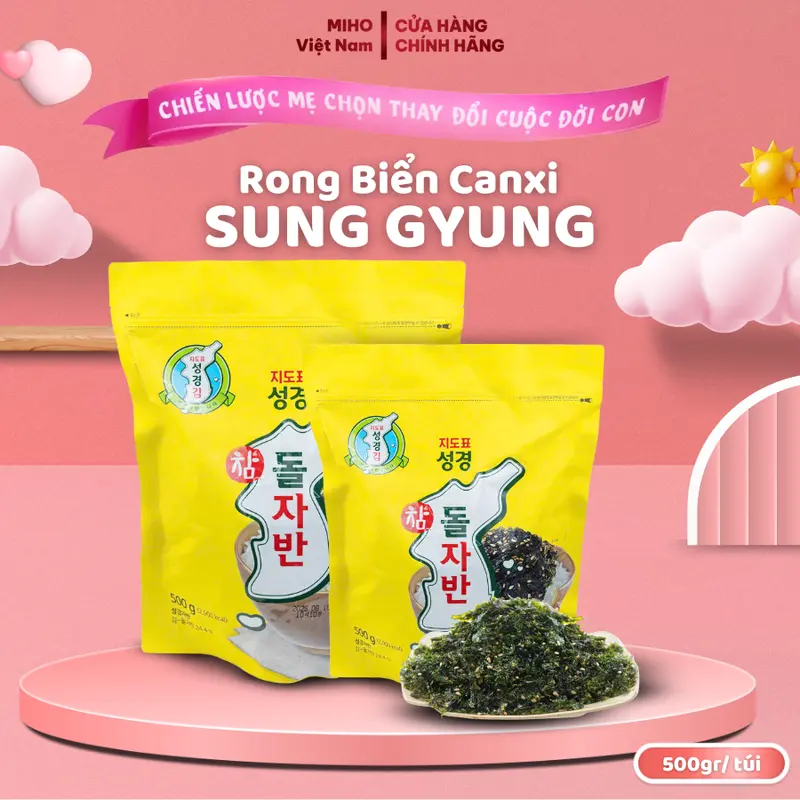 Rong Canxi nhà Miho - Rong biển Sung Gyung Hàn Quốc, Rong biển vụn Rắc Cơm, Bổ sung Dinh dưỡng Cần thiết cho Bé 0