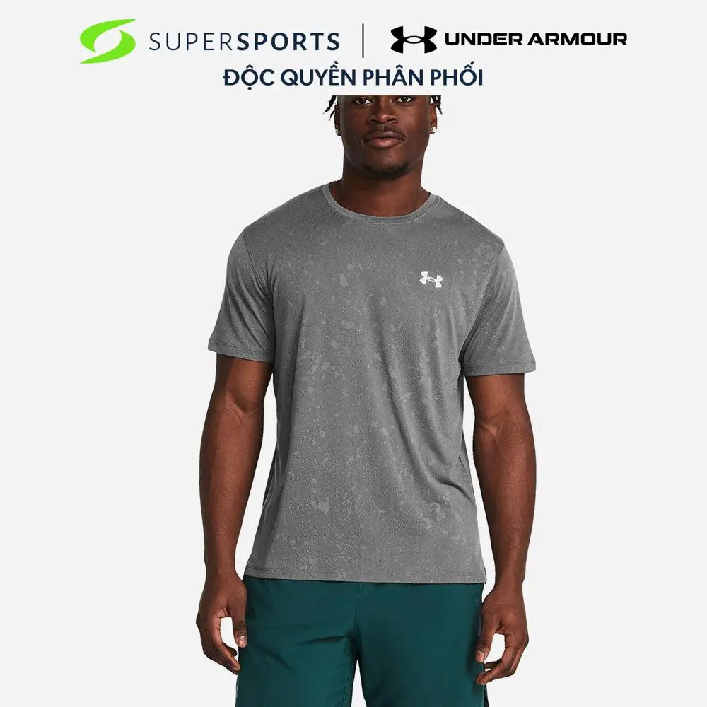 Áo Thun Nam Under Armour Launch Splatter Short Sleeve - Xám - 1382586-024